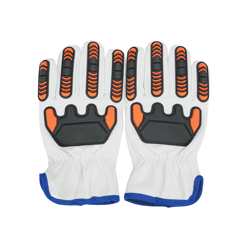 Schlagfeste, schnittfeste Rindslederhandschuhe
