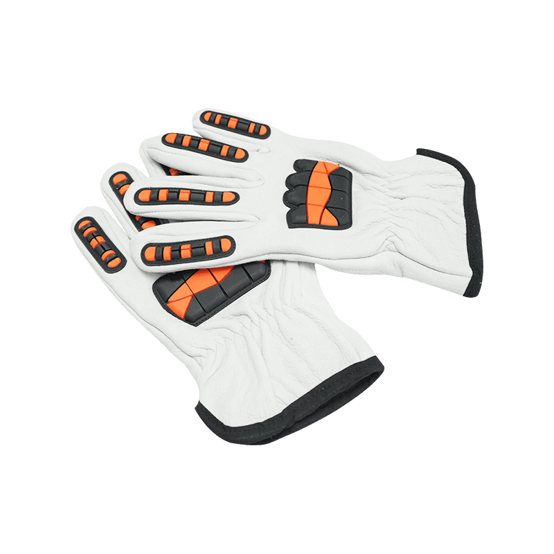 Schlagfeste, schnittfeste Rindslederhandschuhe